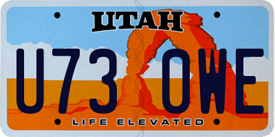 UT license plate U730WE