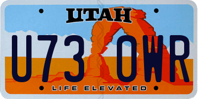 UT license plate U730WR