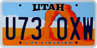 UT license plate U730XW
