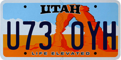 UT license plate U730YH