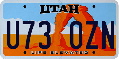 UT license plate U730ZN