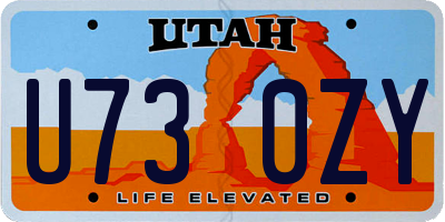 UT license plate U730ZY