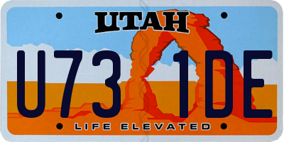 UT license plate U731DE
