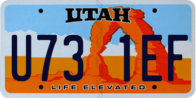 UT license plate U731EF