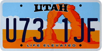 UT license plate U731JF