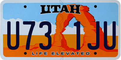 UT license plate U731JU