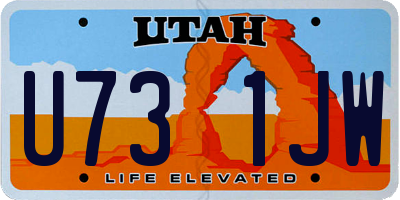 UT license plate U731JW