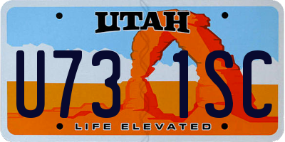 UT license plate U731SC