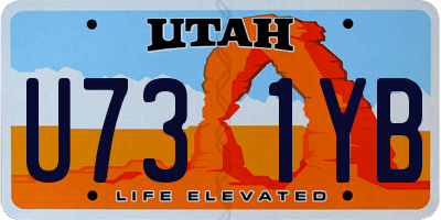 UT license plate U731YB
