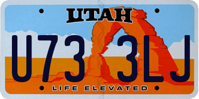 UT license plate U733LJ