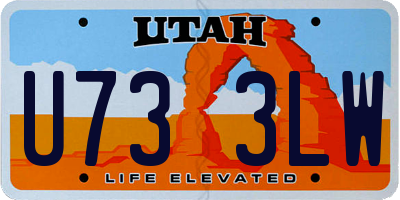 UT license plate U733LW