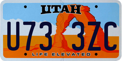 UT license plate U733ZC