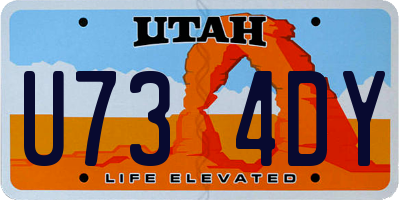 UT license plate U734DY