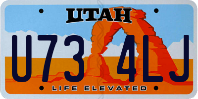UT license plate U734LJ