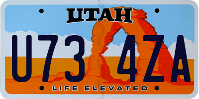 UT license plate U734ZA