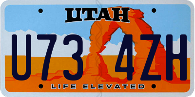 UT license plate U734ZH