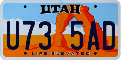 UT license plate U735AD