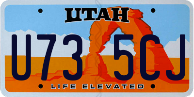 UT license plate U735CJ