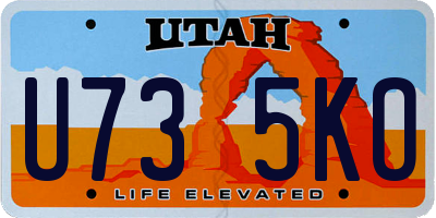 UT license plate U735KO