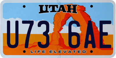UT license plate U736AE