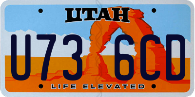 UT license plate U736CD