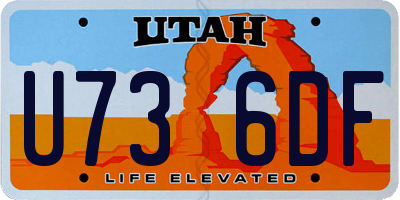 UT license plate U736DF