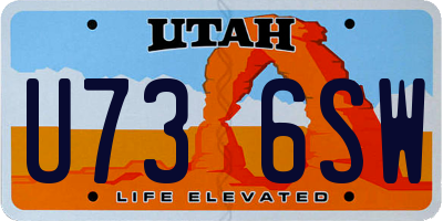 UT license plate U736SW
