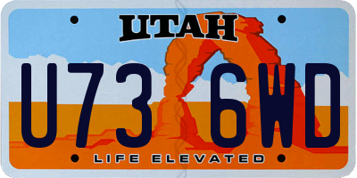 UT license plate U736WD