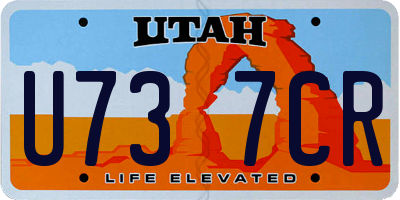 UT license plate U737CR