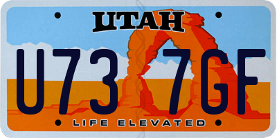 UT license plate U737GF