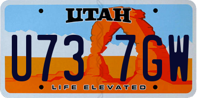 UT license plate U737GW