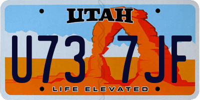 UT license plate U737JF