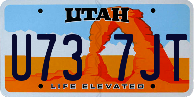 UT license plate U737JT