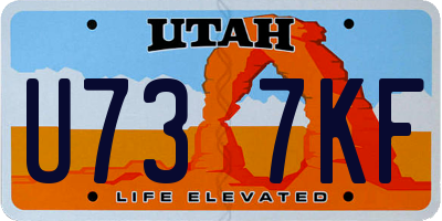 UT license plate U737KF