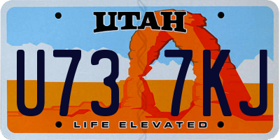 UT license plate U737KJ