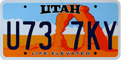 UT license plate U737KY