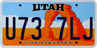 UT license plate U737LJ