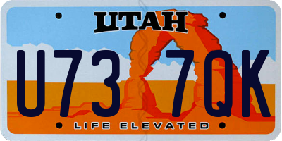 UT license plate U737QK