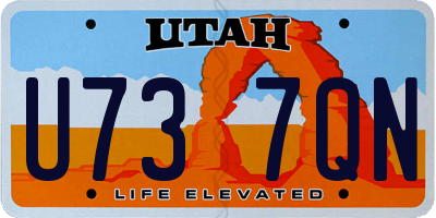 UT license plate U737QN