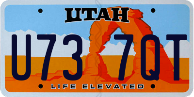 UT license plate U737QT