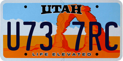 UT license plate U737RC