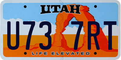 UT license plate U737RT