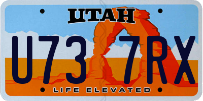 UT license plate U737RX