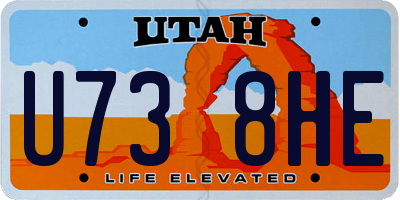 UT license plate U738HE