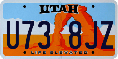 UT license plate U738JZ
