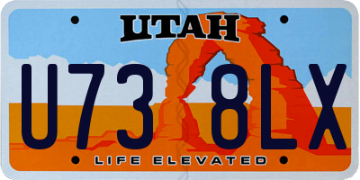 UT license plate U738LX