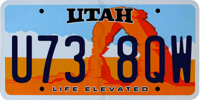UT license plate U738QW
