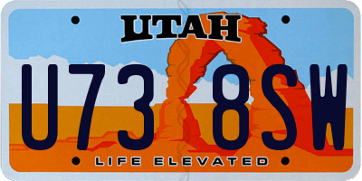 UT license plate U738SW