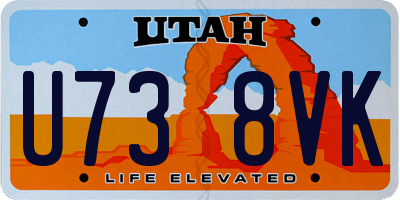 UT license plate U738VK