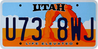UT license plate U738WJ